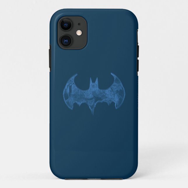 Funda De Case-Mate Para iPhone Símbolo de Batman | Logo de Sketchbook Light Blue (Reverso)