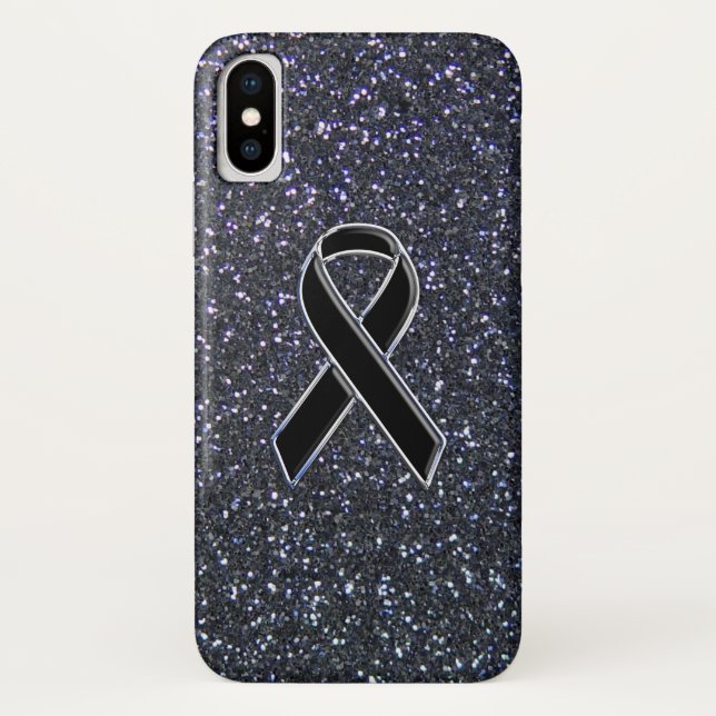 Funda De Case-Mate Para iPhone Símbolo de conciencia de la cinta negra (Reverso)