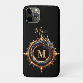 Funda Para iPhone 11 Pro 🐉 Símbolo de Dragón de Fantasía de Nombre Persona