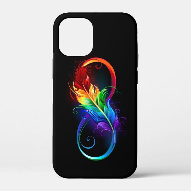 Funda De Case-Mate Para iPhone Símbolo de infinito con pluma de arcoíris (Reverso )