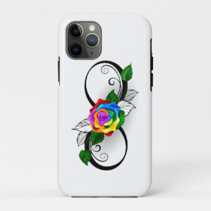 Funda Para iPhone 11 Pro Símbolo de infinito con rosa arcoíris