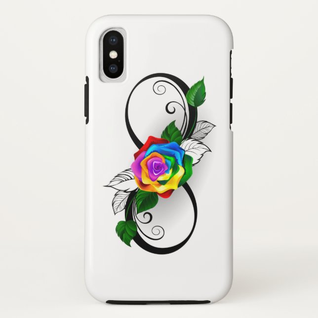 Funda De Case-Mate Para iPhone Símbolo de Infinito con Rosa de Arcoíris (Reverso)
