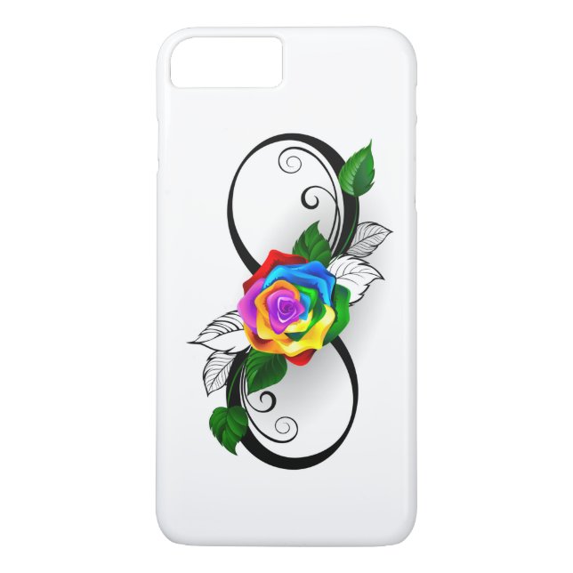 Funda De Case-Mate Para iPhone Símbolo de Infinito con Rosa de Arcoíris (Reverso)