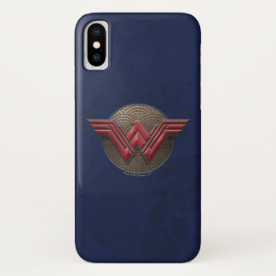 Funda Para iPhone X Símbolo de mujer maravilla sobre círculos concéntr