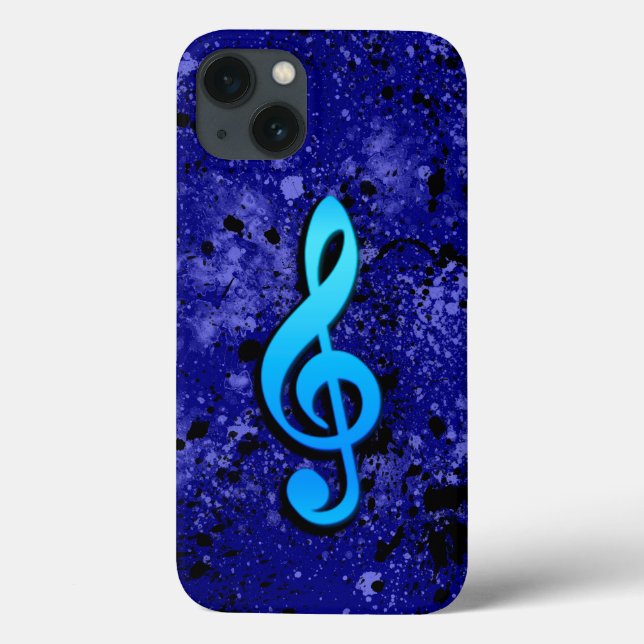 Funda De Case-Mate Para iPhone Símbolo de nota musical azul (Reverso)