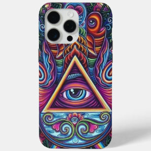 Funda Para iPhone 15 Pro Max Símbolo de ojos todo visto colorido