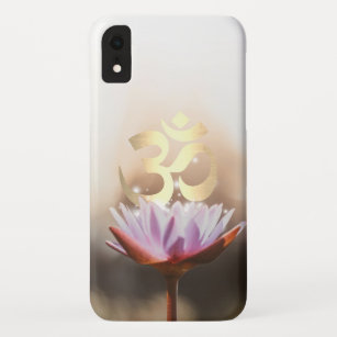 Funda Para iPhone XR Símbolo elegante de OM de la flor y del oro de