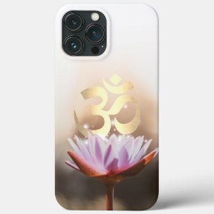 Funda Para iPhone 13 Pro Max Símbolo elegante de OM de la flor y del oro de