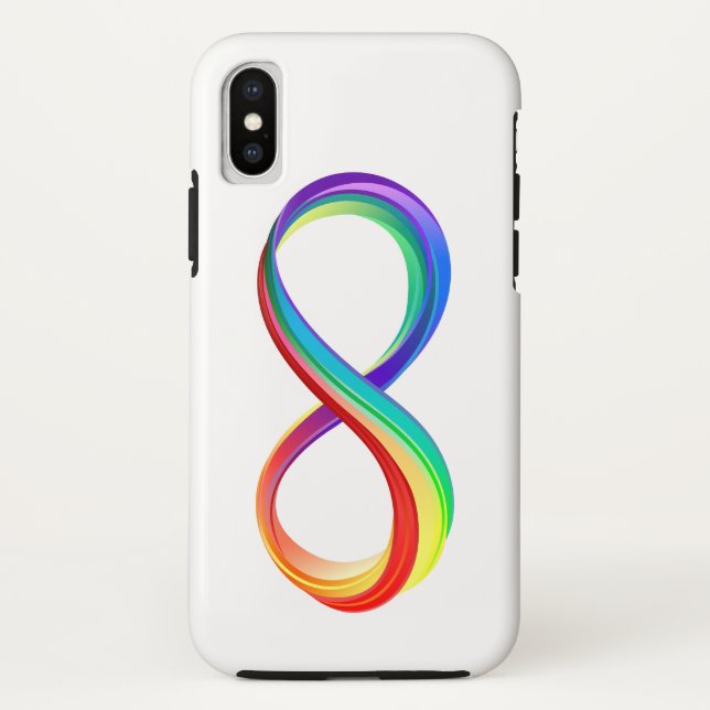 Funda De Case-Mate Para iPhone Símbolo infinito arcoiris en capas (Reverso)