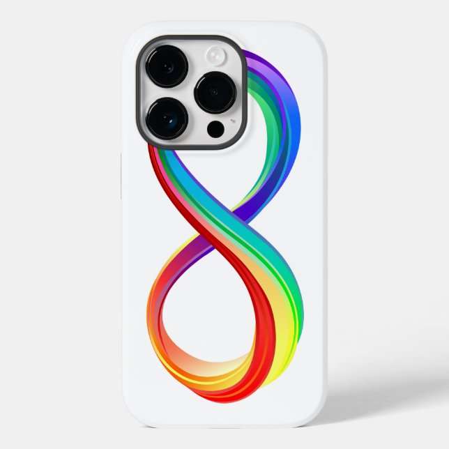 Funda De Case-Mate Para iPhone Símbolo infinito arcoiris en capas (Reverso )