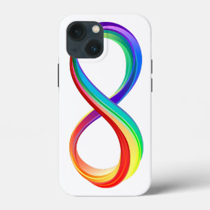 Funda Para iPhone 13 Mini Símbolo infinito arcoiris en capas