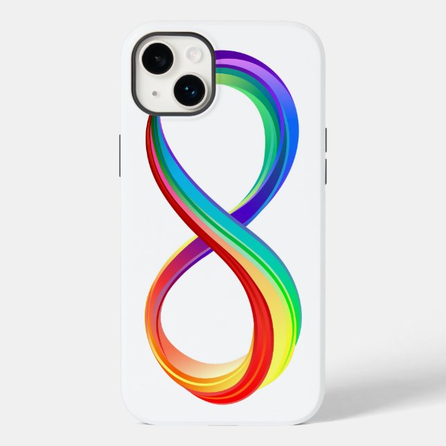 Funda De Case-Mate Para iPhone Símbolo infinito arcoiris en capas (Reverso )