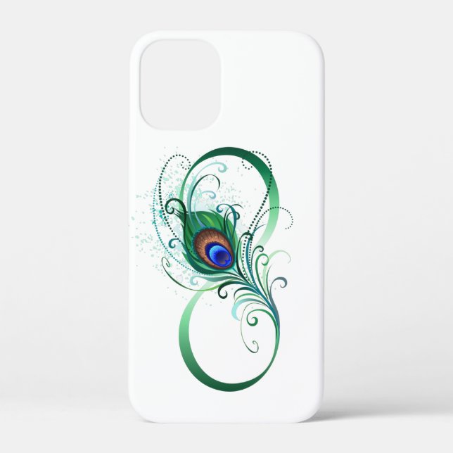 Funda De Case-Mate Para iPhone Símbolo infinito con pluma de pavo real (Reverso )