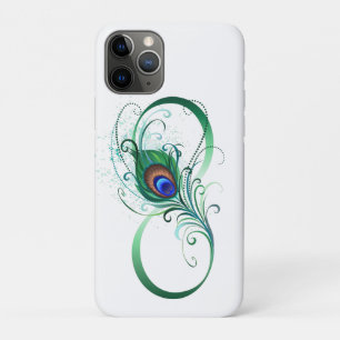 Funda Para iPhone 11 Pro Símbolo infinito con pluma de pavo real