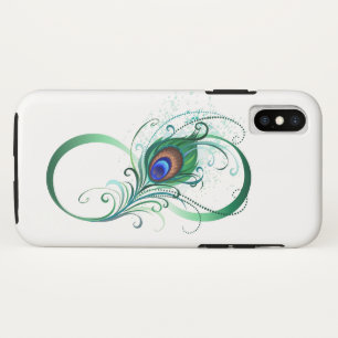 Funda Para iPhone X Símbolo infinito con pluma de pavo real