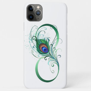 Funda Para iPhone 11 Pro Max Símbolo infinito con pluma de pavo real