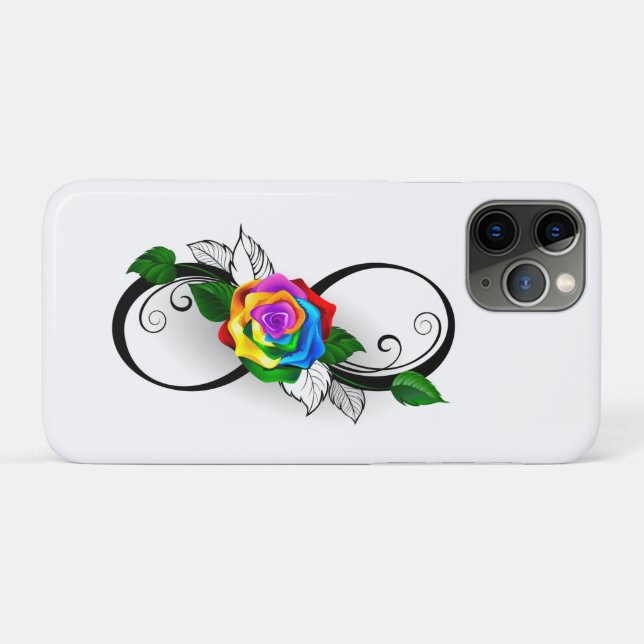 Funda De Case-Mate Para iPhone Símbolo infinito con Rosa arcoiris (Reverso (horizontal))