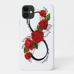 Funda Para iPhone 11 Símbolo infinito con rosas rojas