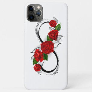 Funda Para iPhone 11 Pro Max Símbolo infinito con rosas rojas