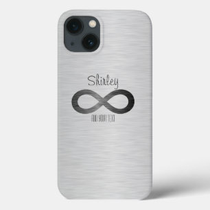 Funda Para iPhone 13 Símbolo infinito sobre textura falsa Metalizado de