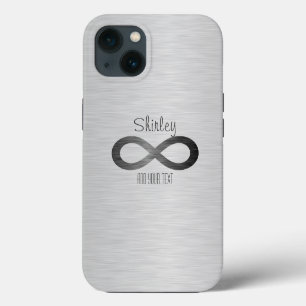 Funda Para iPhone 13 Símbolo infinito sobre textura falsa Metalizado de