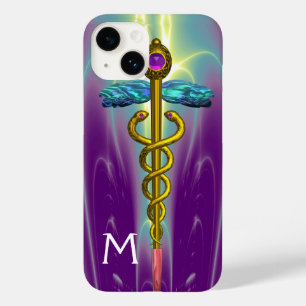 title_seo2 SÍMBOLO MÉDICO CADUCEUS DE ORO Monograma Púrpura V