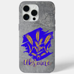 Funda Para iPhone 15 Pro Max Símbolo nacional ucraniano tryzub hecho de espiga