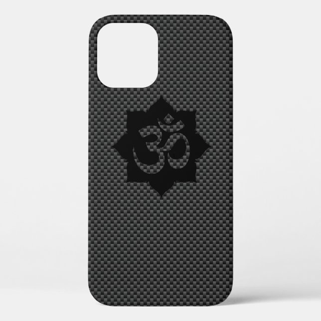 Funda De Case-Mate Para iPhone Símbolo OM Lotus Spirituality Yoga in Carbon Fibra (Reverso )