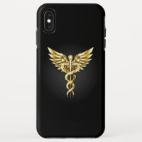 Símbolo poligonal de oro Caduceus