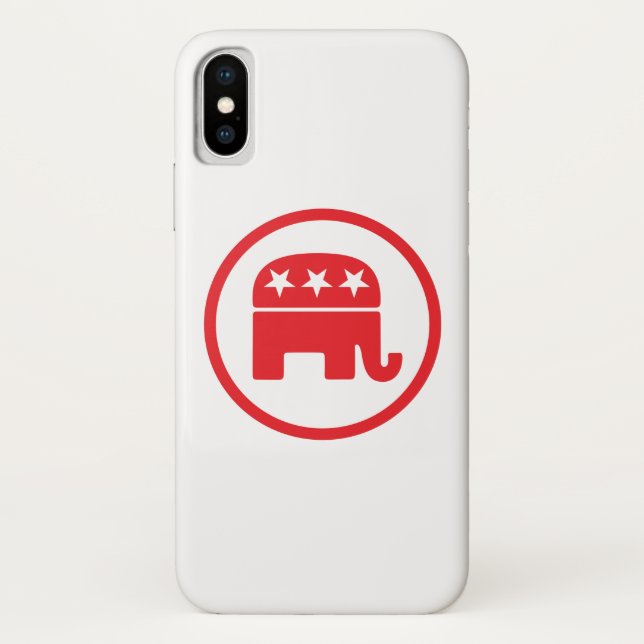 Funda De Case-Mate Para iPhone Símbolo político Fiesta republicano (elefante) (Reverso)
