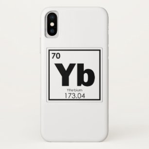 Funda Para iPhone X Símbolo químico del elemento ytterbium forma quími