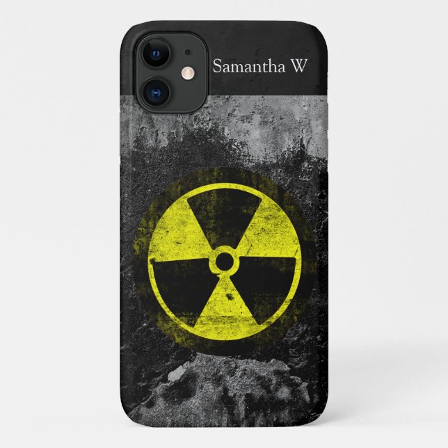 Funda De Case-Mate Para iPhone Símbolo radiactivo del Grunge (Reverso)