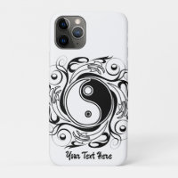 Símbolo Yin & Yang en estilo de tatuaje en blanco