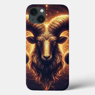 Funda Para iPhone 13 Símbolo zodiacal de Aries dorado