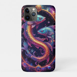 Funda Para iPhone 11 Pro Símbolo zodiacal de Piscis colorido
