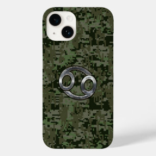 Funda Para iPhone 14 De Case-Mate Símbolo zodiaco contra el cáncer en Woodland Camo