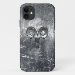 Funda Para iPhone 11 Símbolo zodiaco de Aries en estilo angustiado