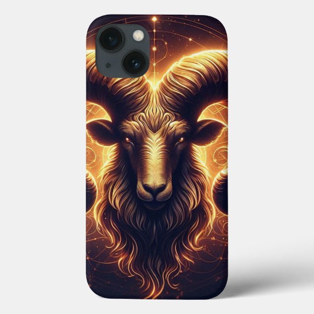 Funda De Case-Mate Para iPhone Símbolo zodiaco de los Aries dorados (Reverso)
