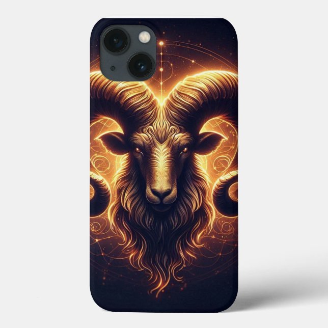 Funda De Case-Mate Para iPhone Símbolo zodiaco de los Aries dorados (Reverso)