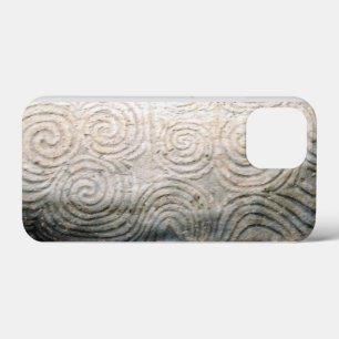 Funda Para iPhone 13 Mini Símbolos de arte espiral en la piedra angular, New