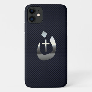 Funda Para iPhone 11 Símbolos de la Cruz Nazarene Cristiana en Azul