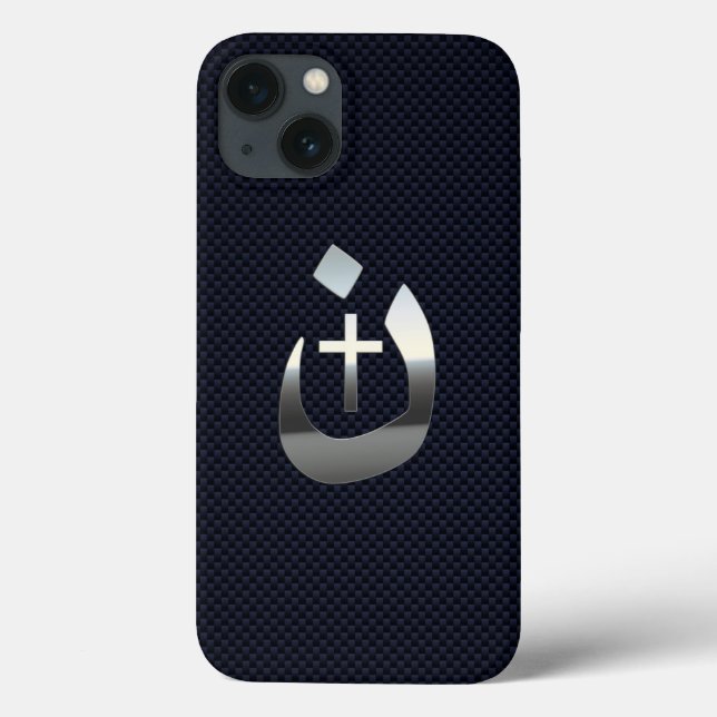 Funda De Case-Mate Para iPhone Símbolos de la Cruz Nazarene Cristiana en Azul (Reverso)