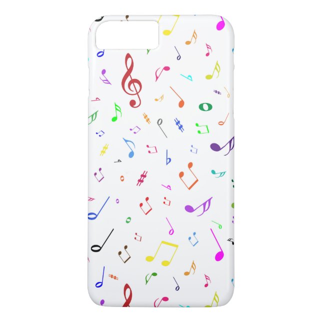 Funda De Case-Mate Para iPhone Símbolos musicales en colores del arco iris (Reverso)
