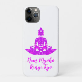 Funda Para iPhone 11 Pro Simetría espiritual rosa y blanca Lotus Yoga