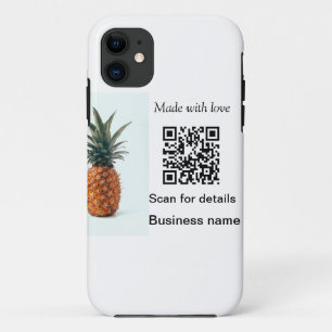Funda Para iPhone 11 Simple código q r de negocio de comida de piña