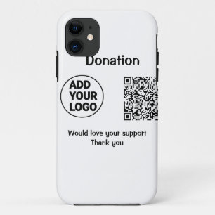 Funda Para iPhone 11 Simple código q r mínimo añadir logotipo texto de