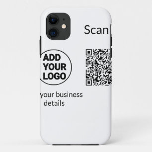 Funda Para iPhone 11 Simple código qr minimalista agregar logo escanear