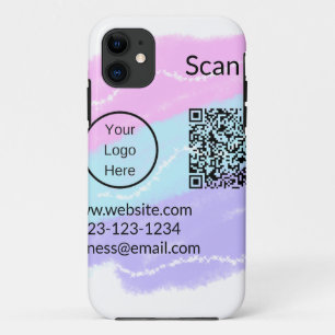 Funda Para iPhone 11 Simple código qr minimalista agregar logo escanear