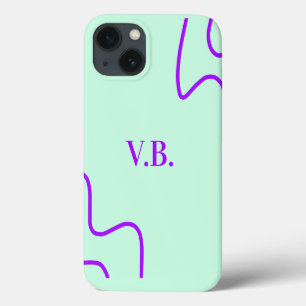 Funda Para iPhone 13 Simple color sólido agregar texto nombre monograma