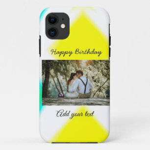 Funda Para iPhone 11 simple colorido minimal feliz cumpleaños añade tu